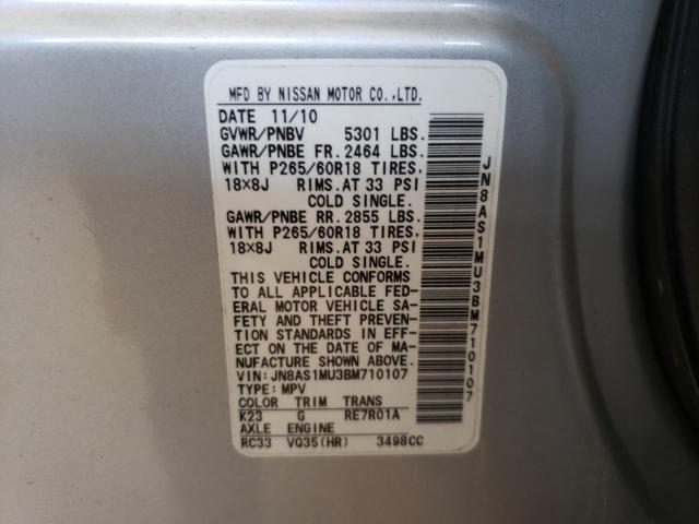 Photo 10 from auction – 2011 INFINITI FX35 with VIN JN8AS1MU3BM710107