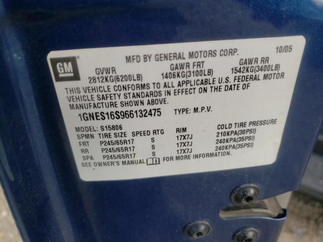 Photo 10 from auction – 2006 CHEVROLET TRAILBLAZE with VIN 1GNES16S966132475
