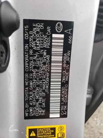 Photo 10 from auction – 2015 LEXUS CT 200 with VIN JTHKD5BH6F2237648