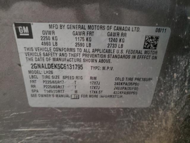 Photo 10 from auction – 2012 CHEVROLET EQUINOX LT with VIN 2GNALDEK5C6131795