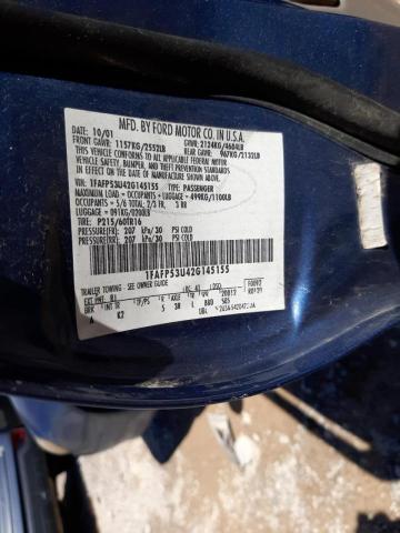 Photo 10 from auction – 2002 FORD TAURUS SE with VIN 1FAFP53U42G145155
