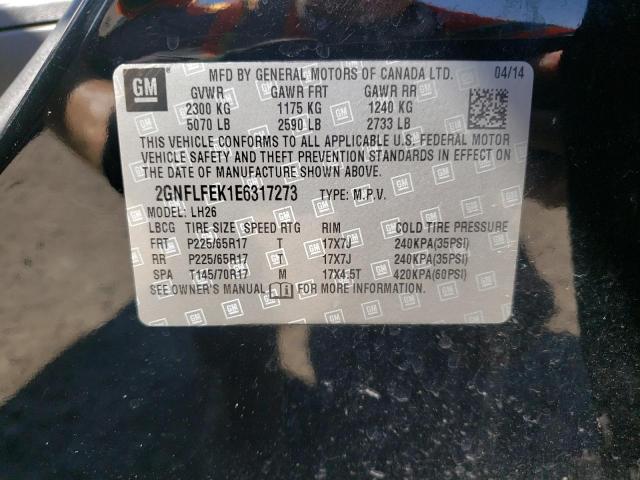 Photo 10 from auction – 2014 CHEVROLET EQUINOX LT with VIN 2GNFLFEK1E6317273