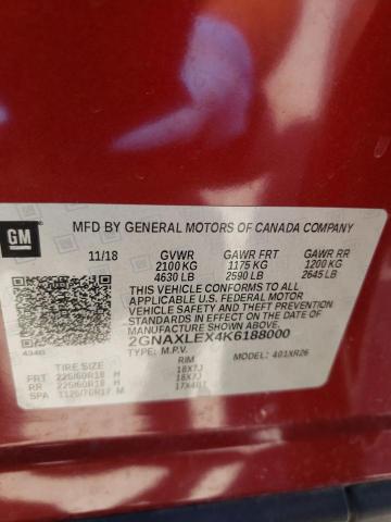 Photo 10 from auction – 2019 CHEVROLET EQUINOX LT with VIN 2GNAXLEX4K6188000