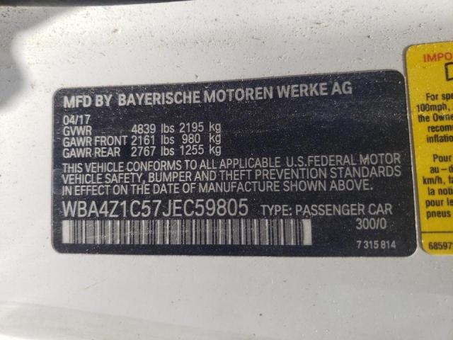 Photo 10 from auction – 2018 BMW 430I with VIN WBA4Z1C57JEC59805
