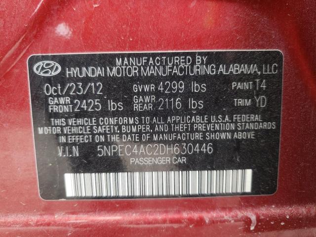 Photo 10 from auction – 2013 HYUNDAI SONATA SE with VIN 5NPEC4AC2DH630446
