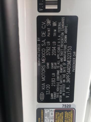 Photo 10 from auction – 2021 KIA FORTE EX with VIN 3KPF54AD5ME323753