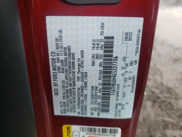 Photo 10 from auction – 2016 FORD MUSTANG with VIN 1FATP8UH4G5327706