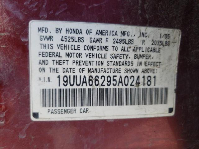 Photo 10 from auction – 2005 ACURA TL with VIN 19UUA66295A024181