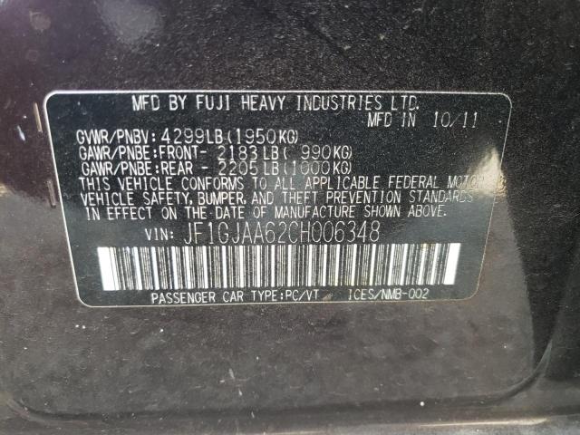 Photo 10 from auction – 2012 SUBARU IMPREZA with VIN JF1GJAA62CH006348