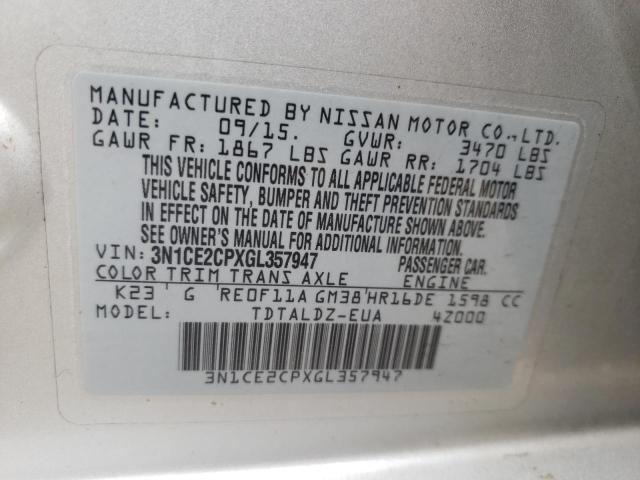 Photo 10 from auction – 2016 NISSAN VERSA NOTE with VIN 3N1CE2CPXGL357947