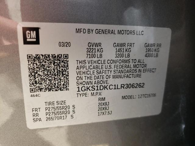 Photo 10 from auction – 2020 GMC YUKON SLT with VIN 1GKS1DKC1LR306262