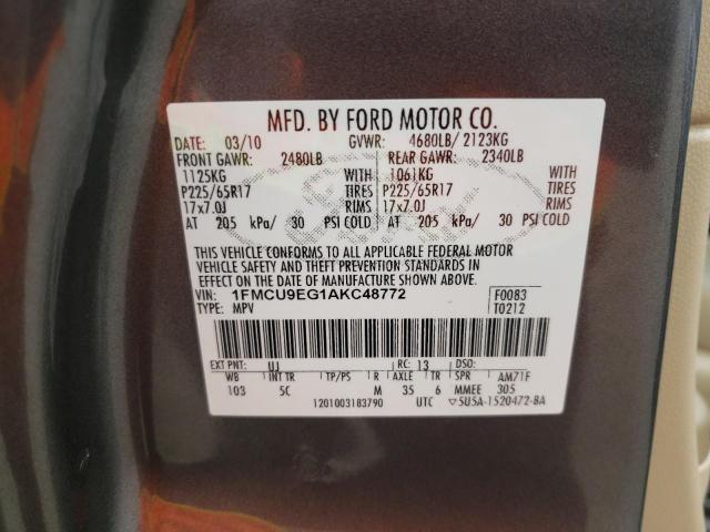 Photo 10 from auction – 2010 FORD ESCAPE LIM with VIN 1FMCU9EG1AKC48772