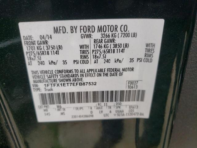 Photo 10 from auction – 2014 FORD F150 SUPER with VIN 1FTFX1ET7EFB87532