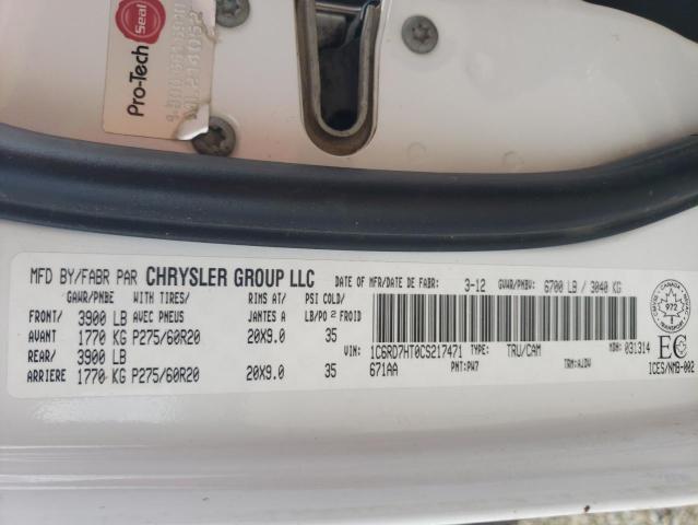 Photo 10 from auction – 2012 DODGE RAM 1500 S with VIN 1C6RD7HT0CS217471
