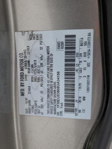 Photo 10 from auction – 2008 FORD EXPLORER S with VIN 1FMEU53808UA34156