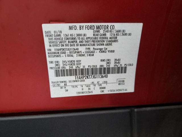 Photo 10 from auction – 2018 FORD TAURUS SHO with VIN 1FAHP2KT7JG113640