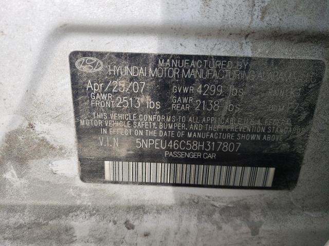 Photo 10 from auction – 2008 HYUNDAI SONATA SE with VIN 5NPEU46C58H317807