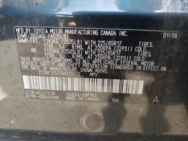 Zdjęcie 10 z aukcji – 2009 TOYOTA RAV4 z VIN 2T3BF33V39W003712