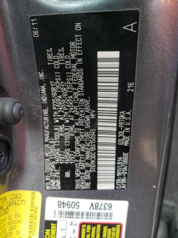 Photo 10 from auction – 2011 TOYOTA SIENNA XLE with VIN 5TDYK3DC1BS150945