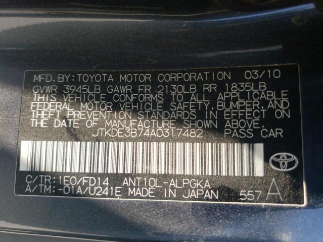 Photo 10 from auction – 2010 TOYOTA SCION TC with VIN JTKDE3B74A0317482