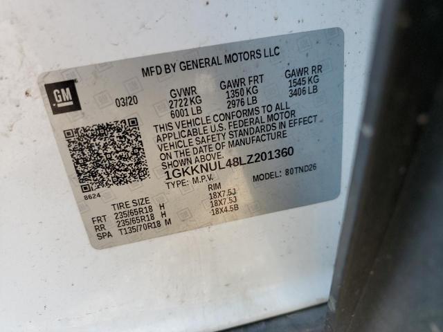 Photo 10 from auction – 2020 GMC ACADIA SLT with VIN 1GKKNUL48LZ201360