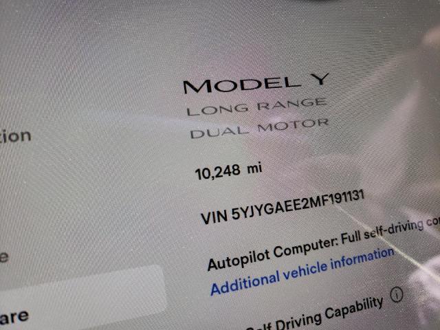 صورة رقم 8 من المزاد - 2021 TESLA MODEL Y مع VIN 5YJYGAEE2MF191131