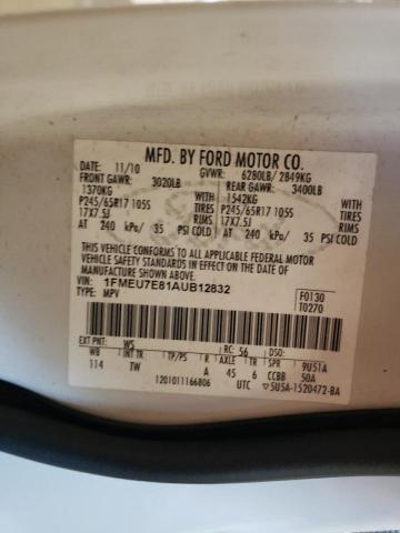 Photo 10 from auction – 2010 FORD EXPLORER E with VIN 1FMEU7E81AUB12832