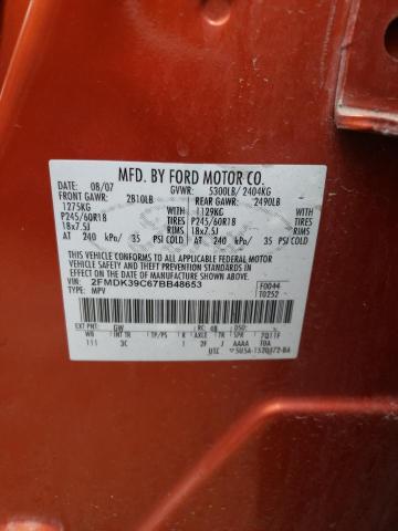 Photo 10 from auction – 2007 FORD EDGE SEL P with VIN 2FMDK39C67BB48653