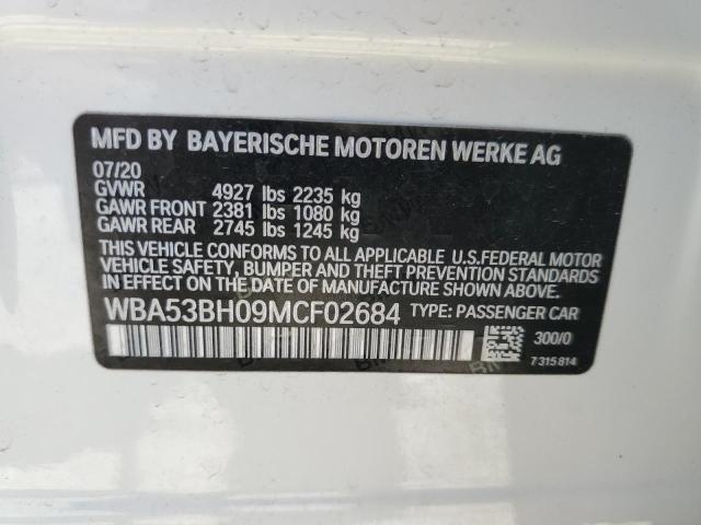 Photo 10 from auction – 2021 BMW 530 I with VIN WBA53BH09MCF02684