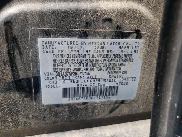 Photo 10 from auction – 2017 NISSAN SENTRA S with VIN 3N1AB7AP3HL717156