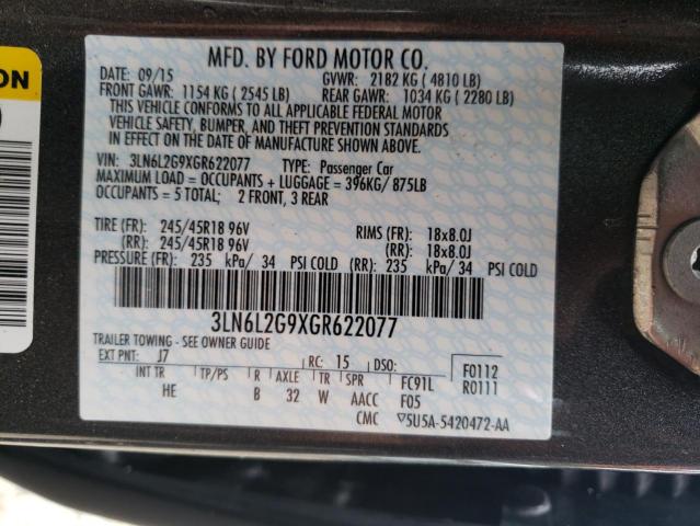 Photo 10 from auction – 2016 LINCOLN MKZ with VIN 3LN6L2G9XGR622077