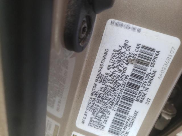Photo 10 from auction – 2004 TOYOTA COROLLA CE with VIN 2T1BR38E54C235795
