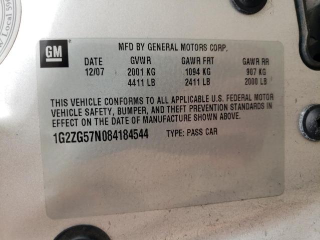 Photo 10 from auction – 2008 PONTIAC G6 BASE with VIN 1G2ZG57N084184544