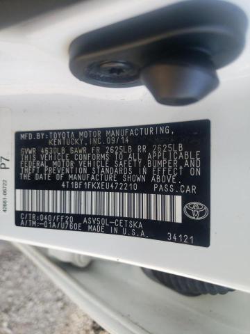 Photo 10 from auction – 2014 TOYOTA CAMRY L with VIN 4T1BF1FKXEU472210