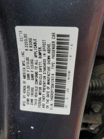 Photo 10 from auction – 2016 HONDA ACCORD EX with VIN 1HGCR2F73GA129018
