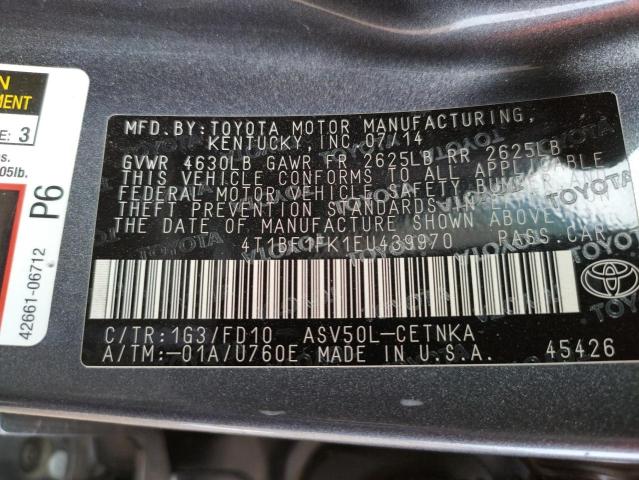 Photo 10 from auction – 2014 TOYOTA CAMRY L with VIN 4T1BF1FK1EU439970