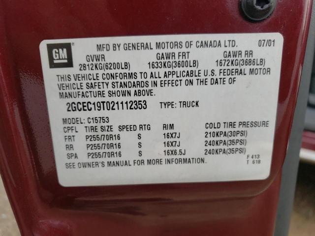 Photo 10 from auction – 2002 CHEVROLET SILVERADO with VIN 2GCEC19T021112353