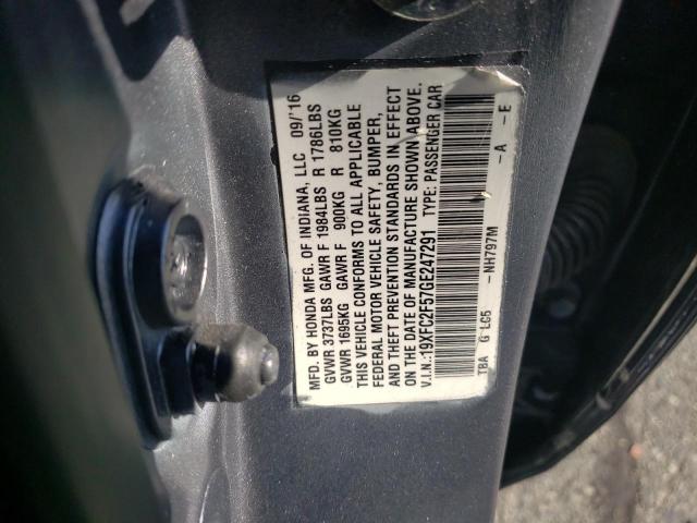 Photo 10 from auction – 2016 HONDA CIVIC LX with VIN 19XFC2F57GE247291