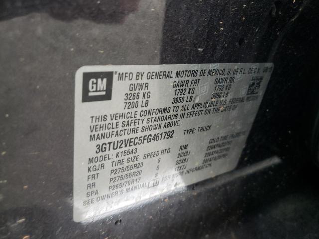 Photo 10 from auction – 2015 GMC SIERRA K15 with VIN 3GTU2VEC5FG461792