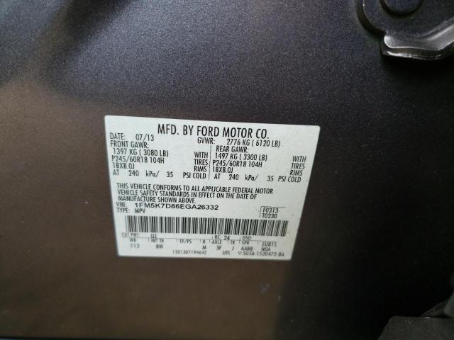 Foto 10 de la subasta – 2014 FORD EXPLORER X con VIN 1FM5K7D86EGA26332