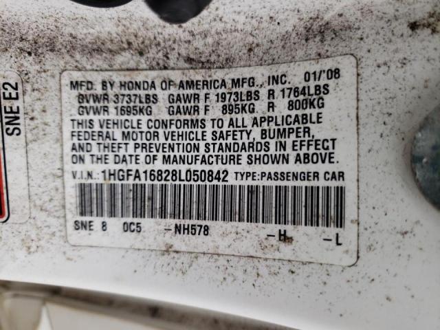 Photo 10 from auction – 2008 HONDA CIVIC EX with VIN 1HGFA16828L050842