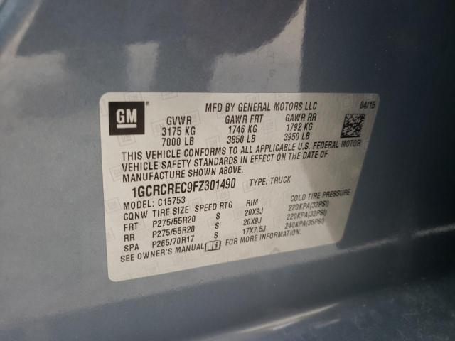 Photo 10 from auction – 2015 CHEVROLET SILVERADO with VIN 1GCRCREC9FZ301490