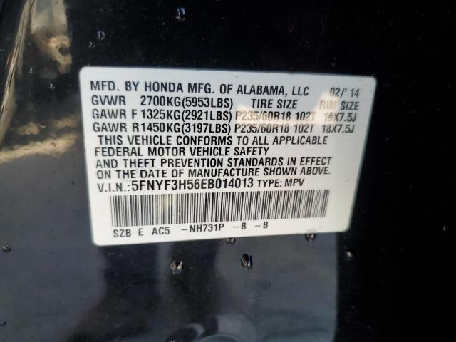 Photo 10 from auction – 2014 HONDA PILOT EXL with VIN 5FNYF3H56EB014013