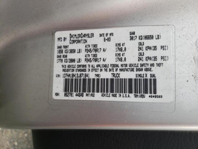 Foto 10 de la subasta – 2003 DODGE RAM 1500 con VIN 1D7HA18N13J671641