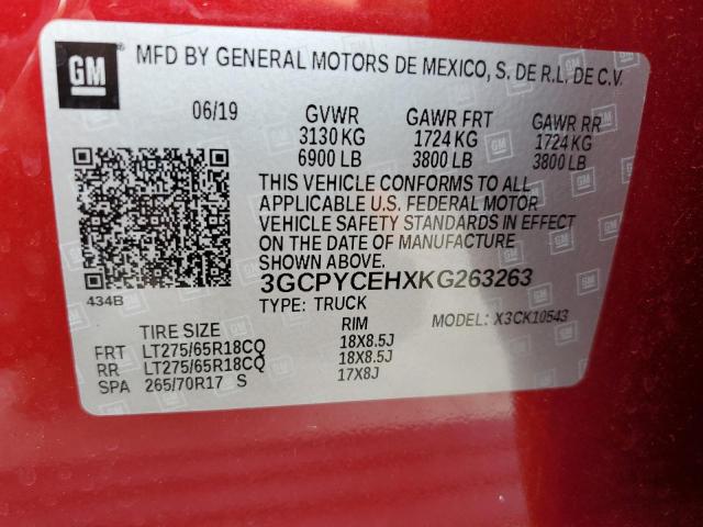 Photo 10 from auction – 2019 CHEVROLET SILVERADO with VIN 3GCPYCEHXKG263263