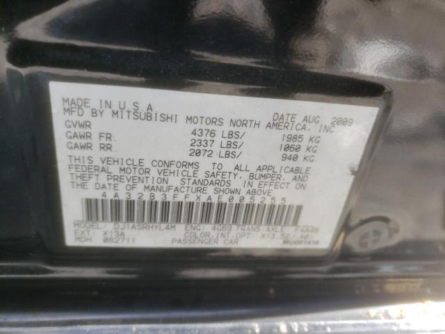 Photo 10 from auction – 2010 MITSUBISHI GALANT ES with VIN 4A32B3FFXAE005255