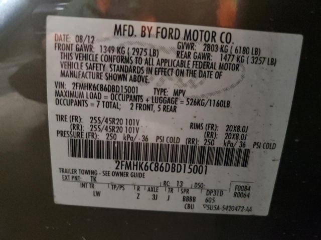 Photo 10 from auction – 2013 FORD FLEX SEL with VIN 2FMHK6C86DBD15001