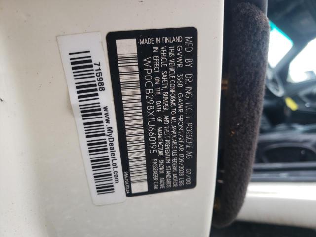 Photo 10 from auction – 2001 PORSCHE BOXSTER S with VIN WP0CB298X1U660195