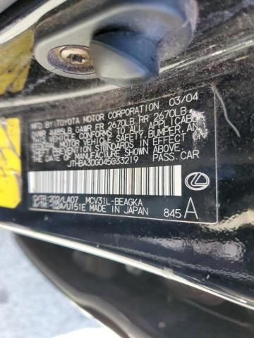 Photo 10 from auction – 2004 LEXUS ES 330 with VIN JTHBA30G045033219