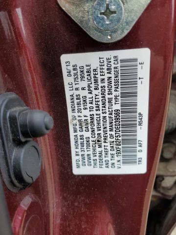 Photo 10 from auction – 2013 HONDA CIVIC LX with VIN 19XFB2F57DE039569